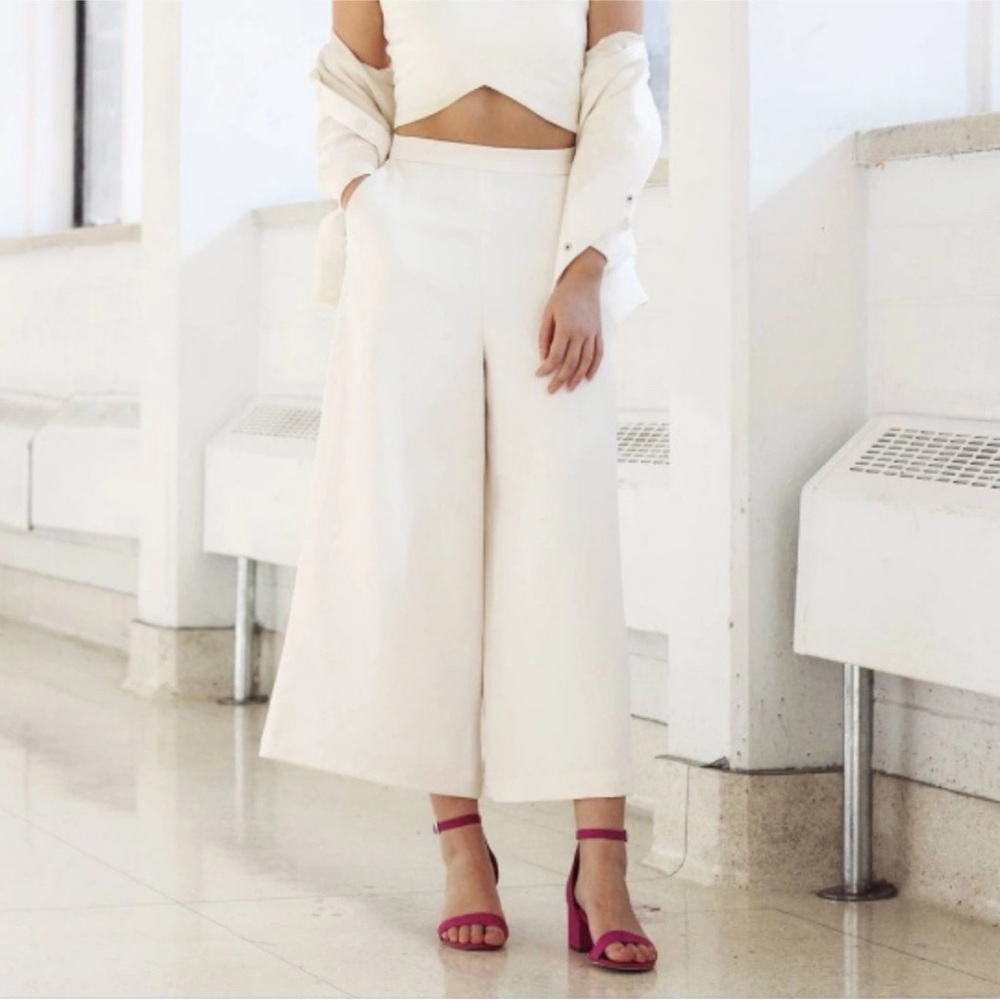 Wilfred Cream Wide-Leg Pants